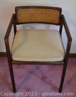 Modern Cane Back Wood Framed Accent Chair [Upstairs]
